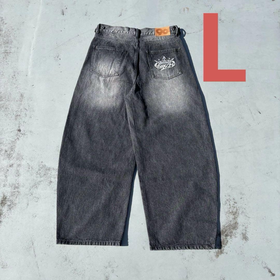 リアルツリー　9090 King Logo Slub Denim Pants 9090King Logo Slub Denim Buggy Pants XL