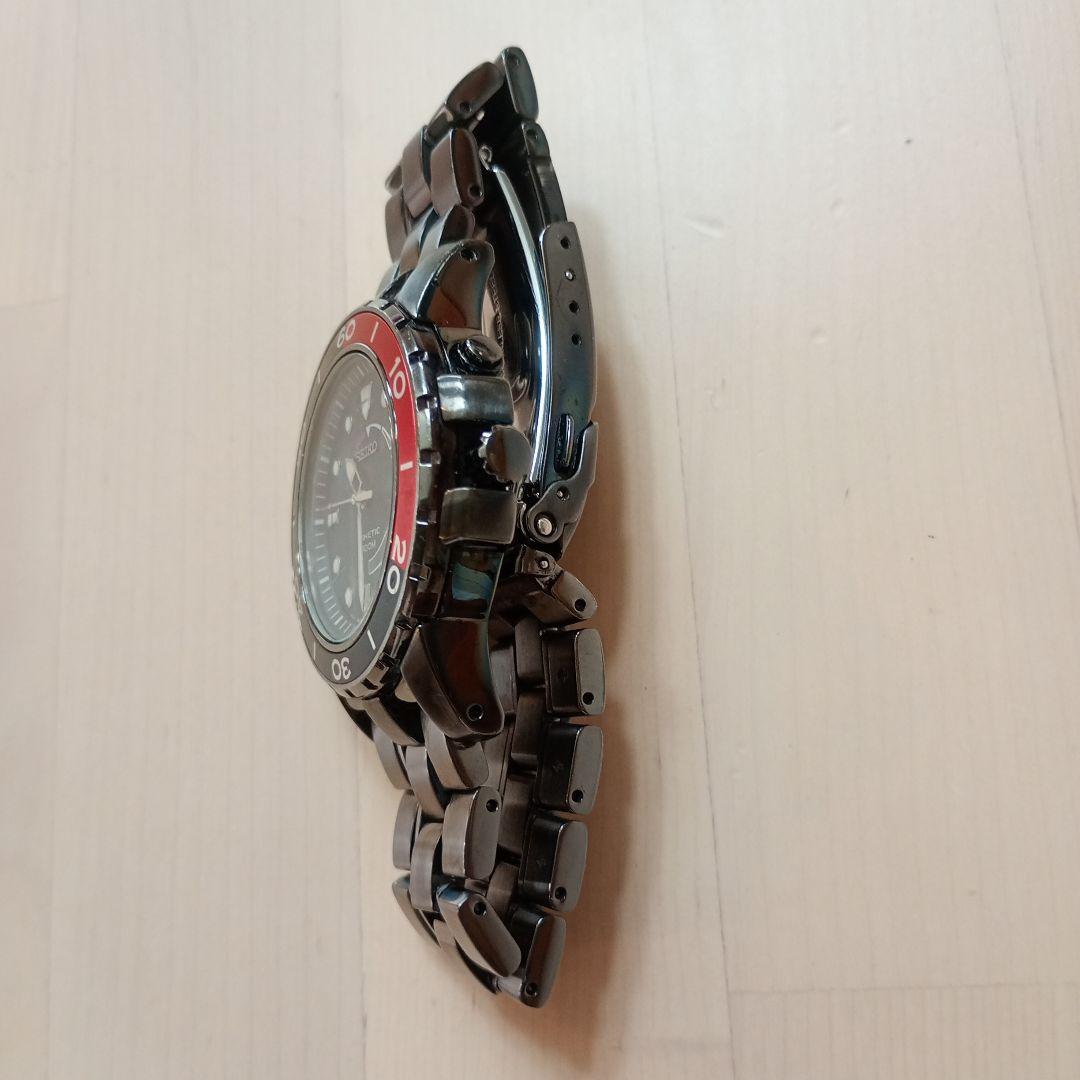 SEIKO Kinetic 腕時計 100m防水 黒/赤