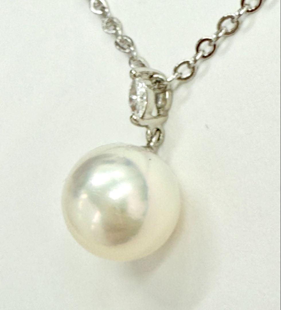 pt850 パールペンダントトップ　ダイヤ0.03ct