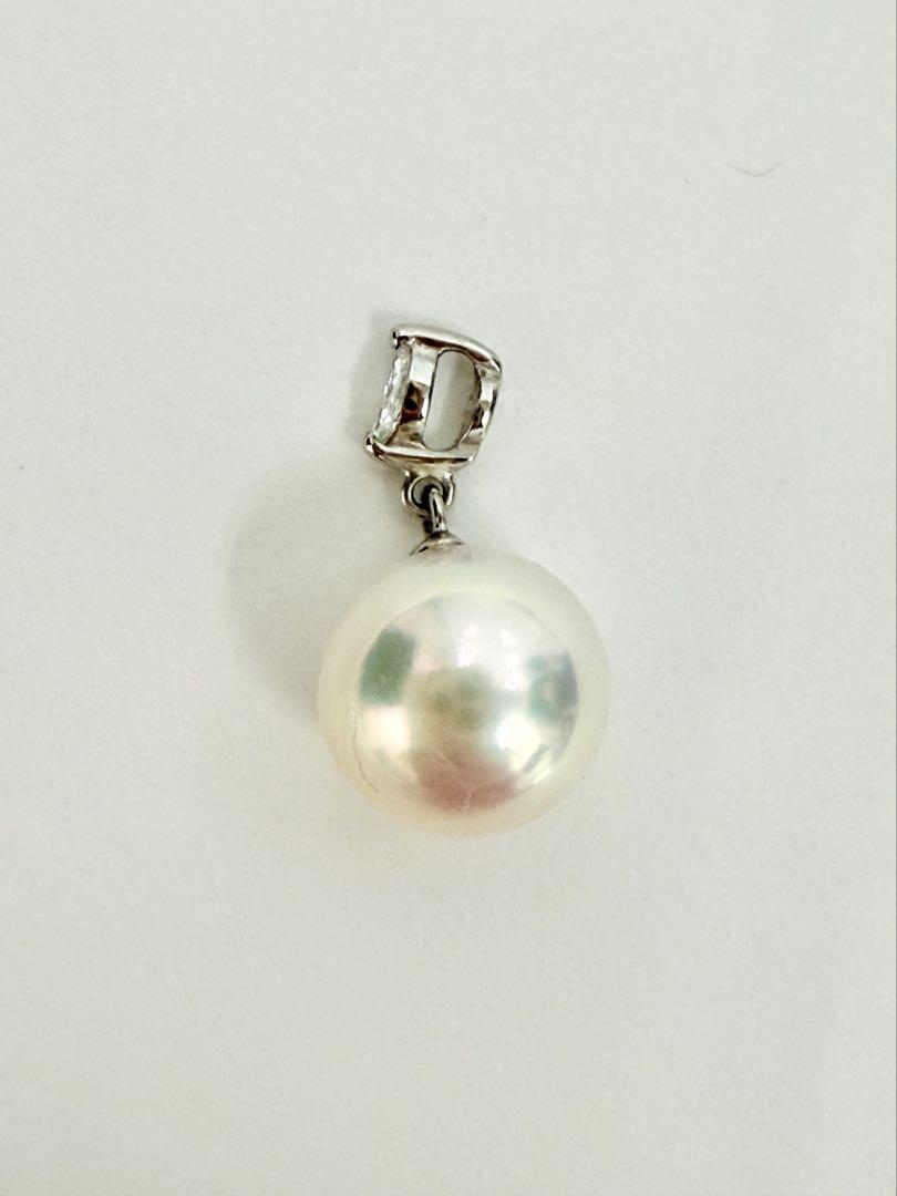 pt850 パールペンダントトップ　ダイヤ0.03ct
