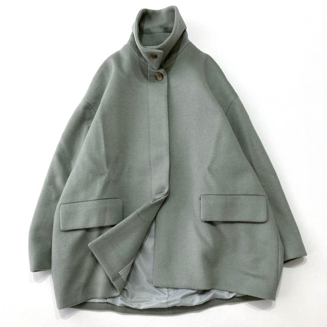 マルゥ MARW ユナイテッドアローズ コクーンミドルコート ウール ミントS・MARW UNITED ARROWS