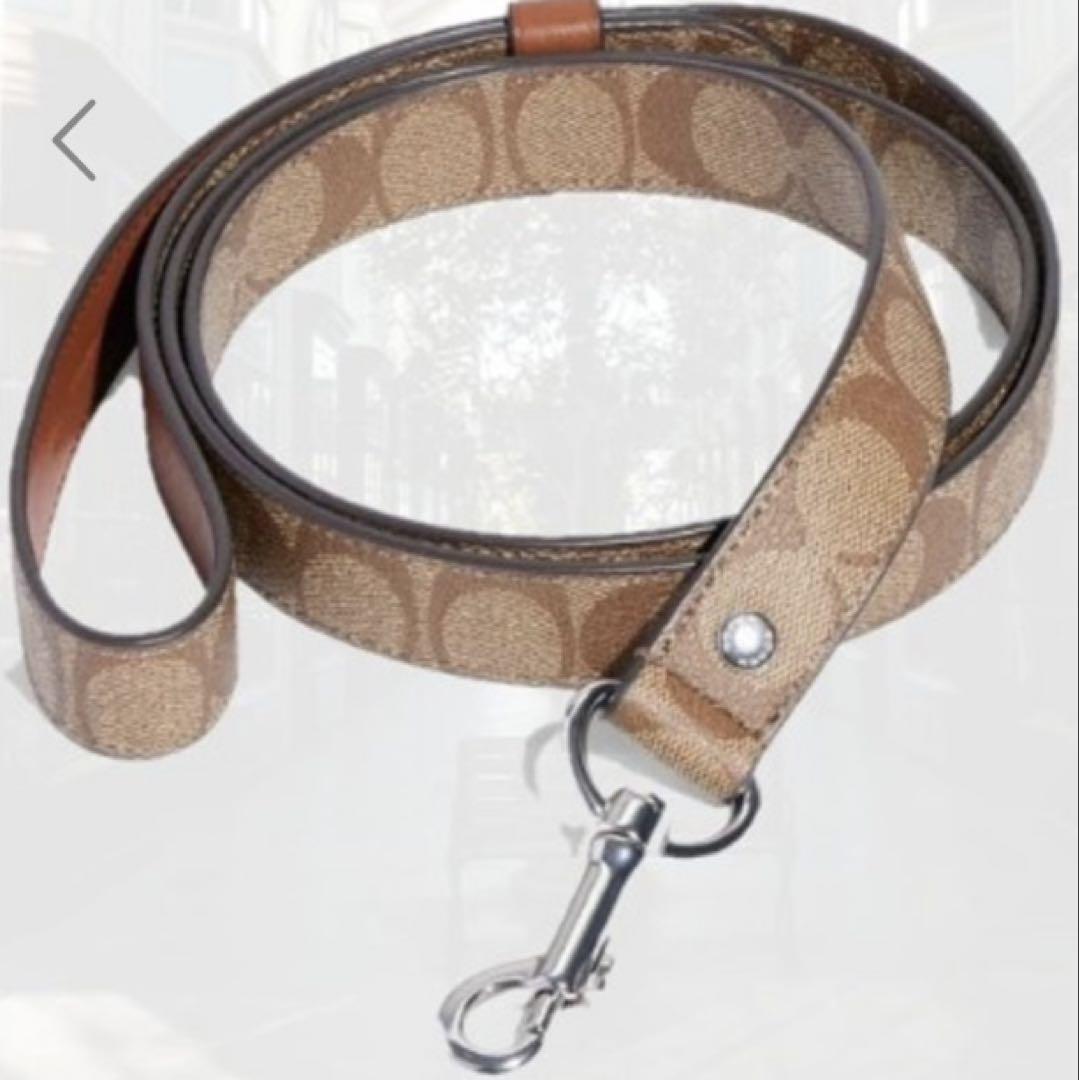 革 ボックス ラージ ペット リーシュ シグネチャー 犬用新品 リード コーチ 革 ボックス ラージ ペット リーシュ シグネチャー 犬用新品