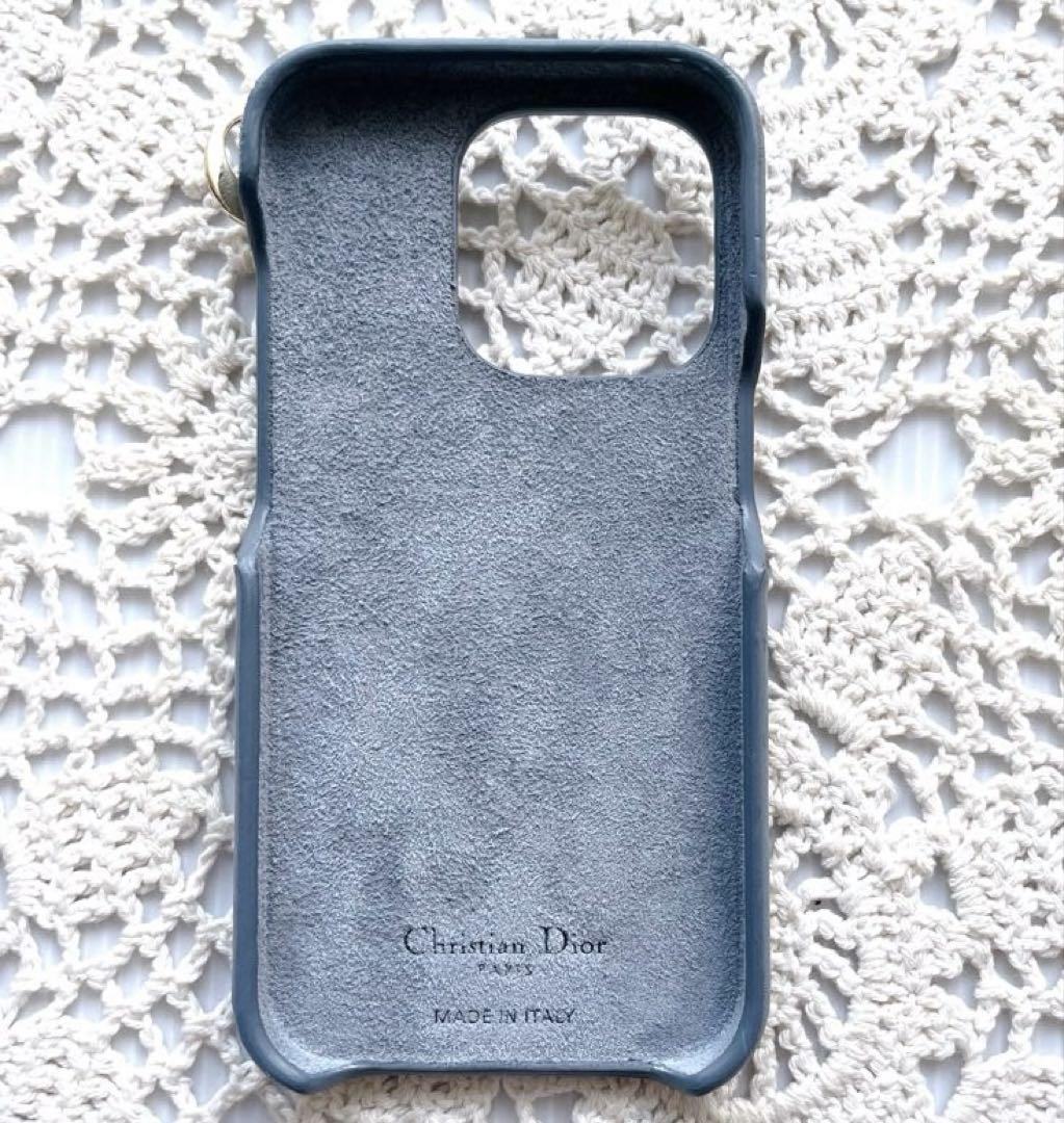 極美品 DIOR レディディオール　iPhone15プロ　ケース　クラウドブルー 美品DIOR レディディオール iPhone15 プロ ケース クラウド
