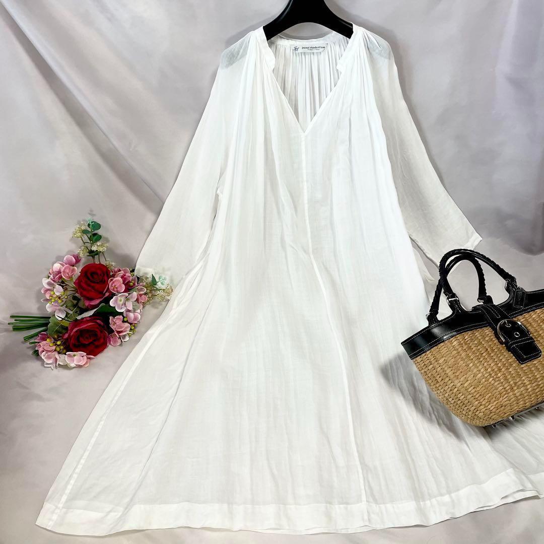 ジャーナルスタンダードラックス スキッパー ギャザーリネン　ワンピ　Aライン