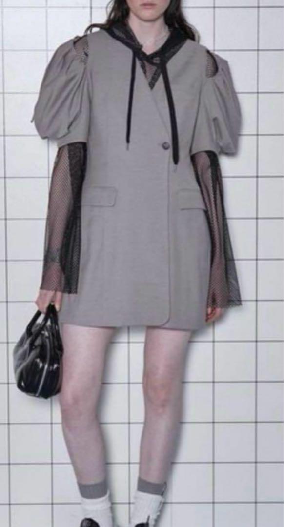 トップス MAISON SPECIAL See-through tulle hoodie