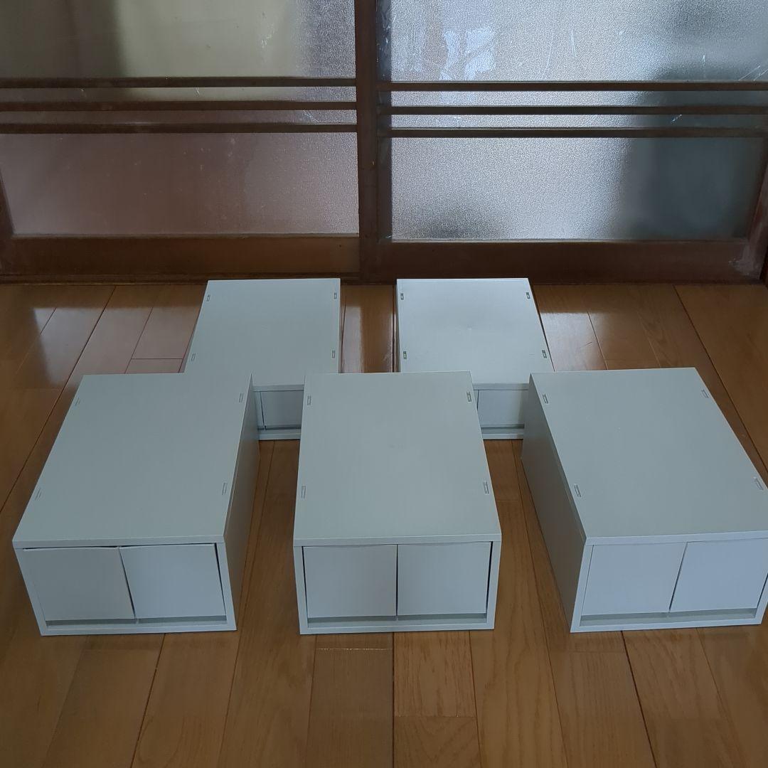 無印良品　ポリプロピレンケース　引出式　ホワイトグレー