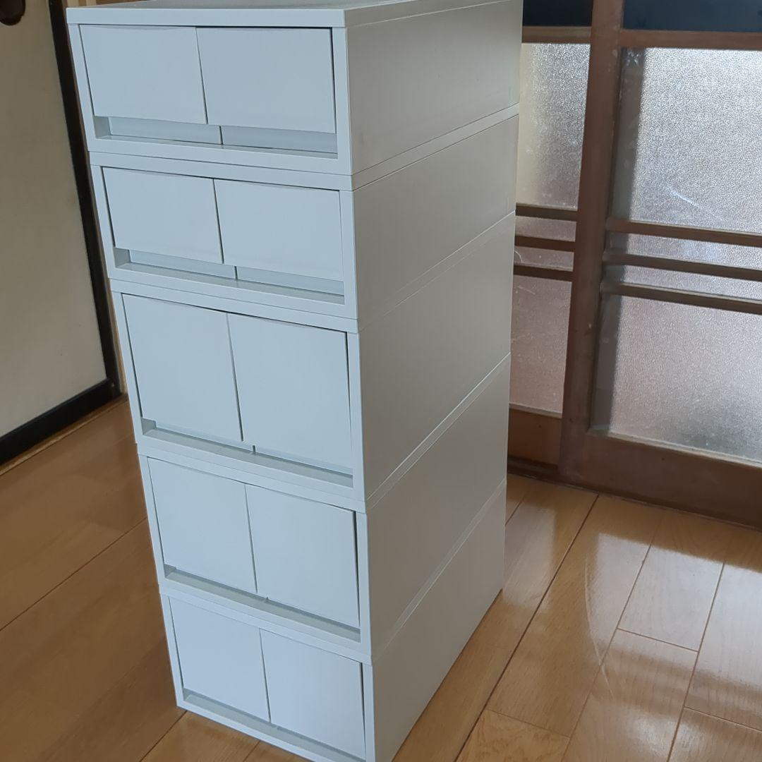 無印良品　ポリプロピレンケース　引出式　ホワイトグレー