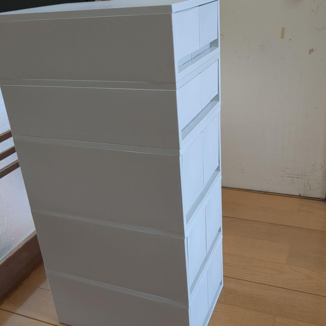 無印良品　ポリプロピレンケース　引出式　ホワイトグレー