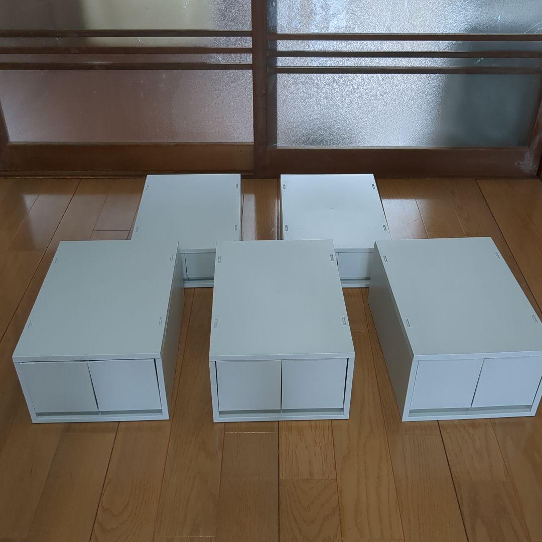 無印良品　ポリプロピレンケース　引出式　ホワイトグレー