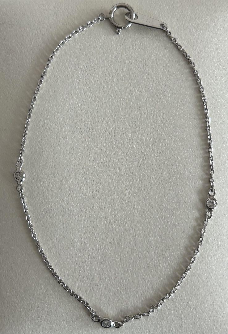 プラチナ850 ダイヤ0.1CT ステーションブレスレット　ジュエリーマキ プラチナ850 ダイヤ0.1CT ステーションブレスレットジュエリーマキ