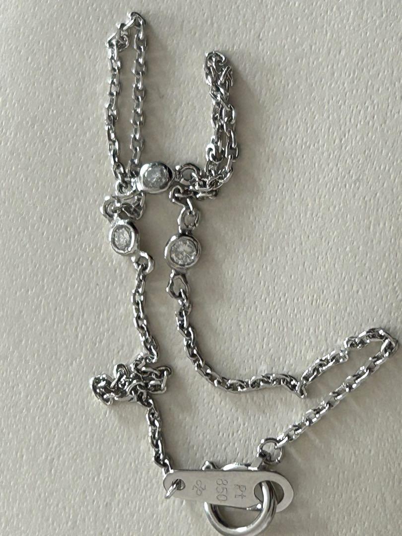 魅力の プラチナ850 ダイヤ0.1CT ステーションブレスレットジュエリーマキ アクセサリー