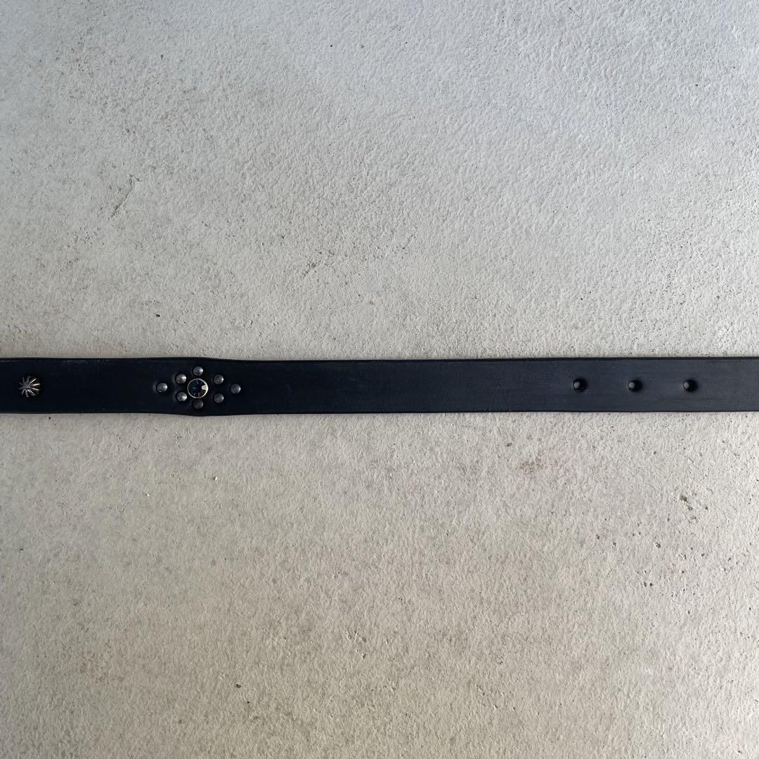 スタッズ　レザー　ナロー　ベルト　ハンドメイド　besto89-b