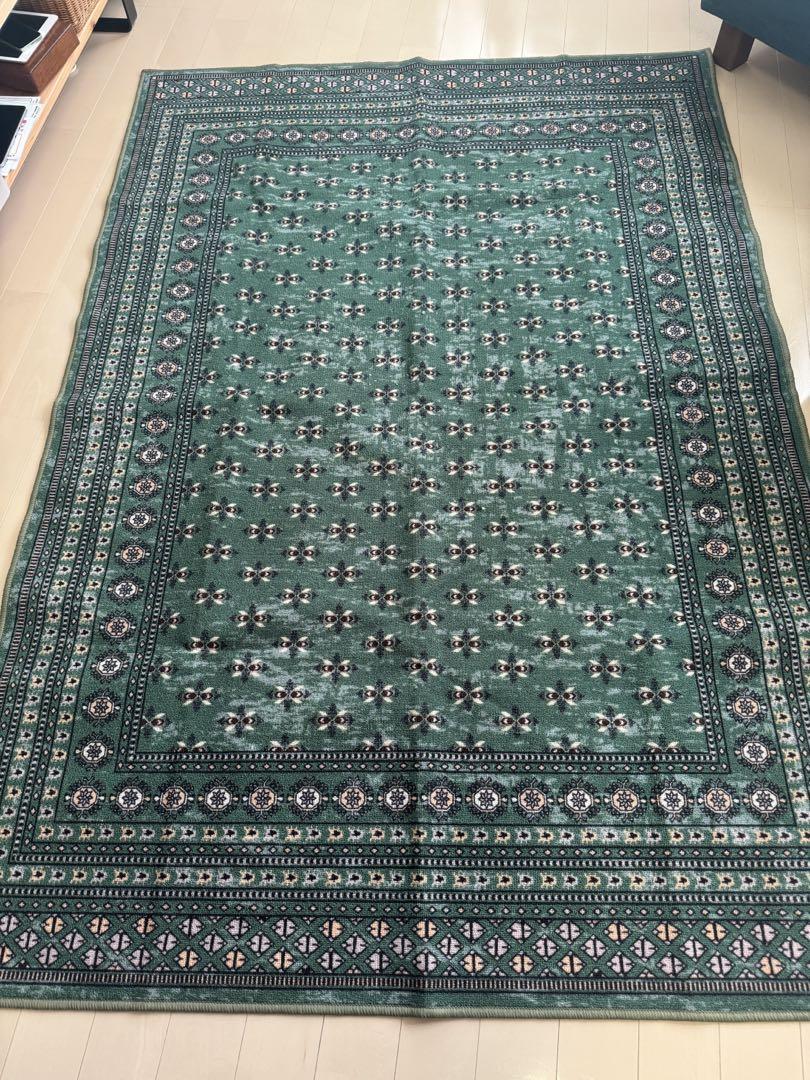 ヴィンテージ風ラグ グリーン系 140×200cm