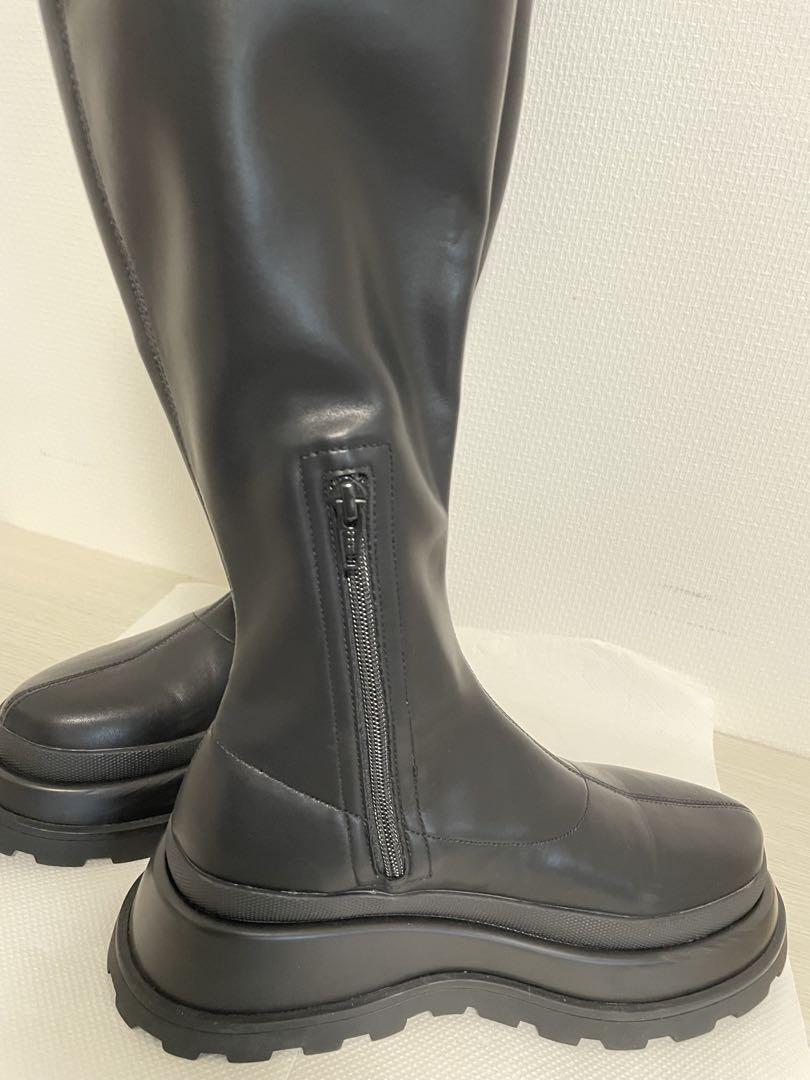 マウジー　STRETCH  CHUNKY ロングブーツ　M