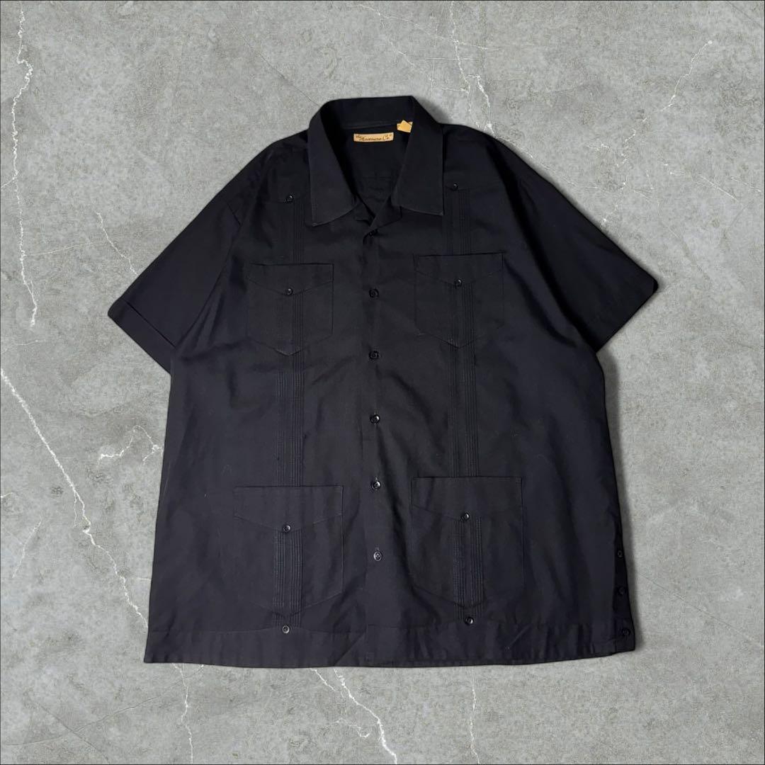 Havanera ハバネラ 開襟シャツ キューバシャツ XL ブラック 黒