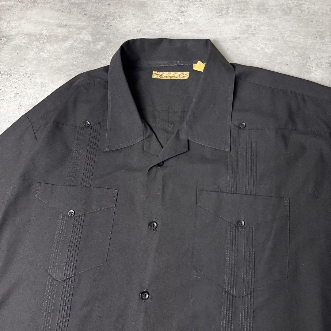 Havanera ハバネラ 開襟シャツ キューバシャツ XL ブラック 黒