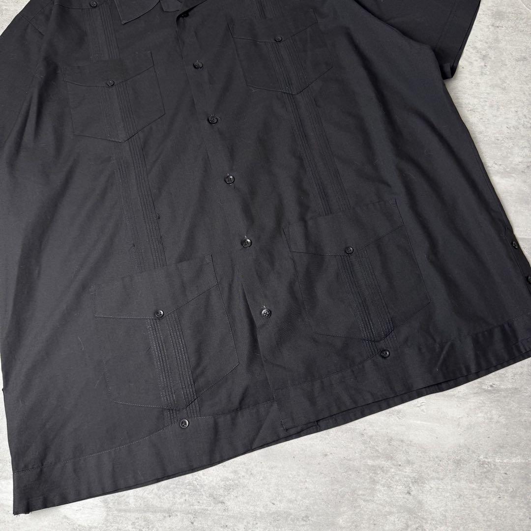 Havanera ハバネラ 開襟シャツ キューバシャツ XL ブラック 黒