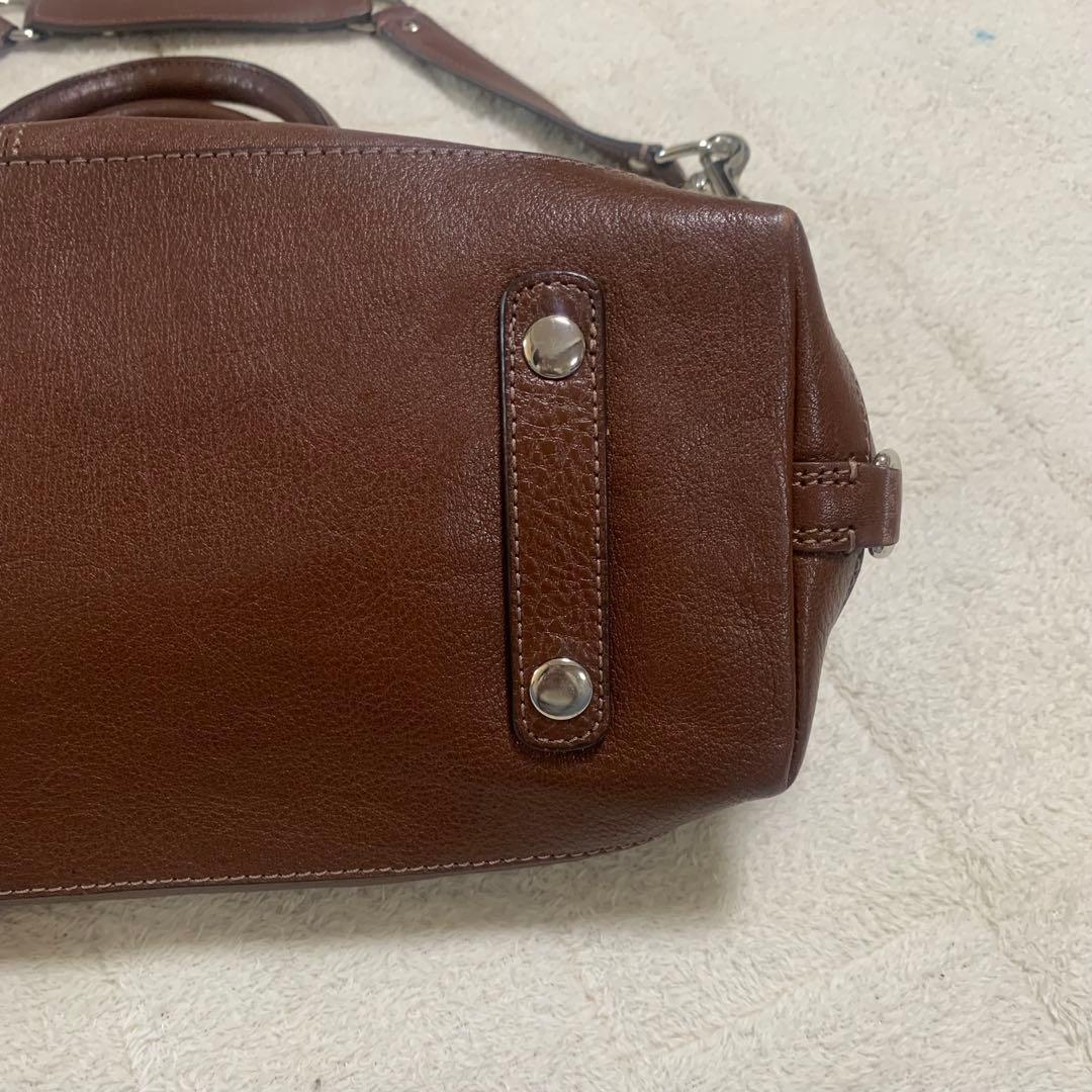 【美品】Coach ブラウンレザー ハンドバッグ