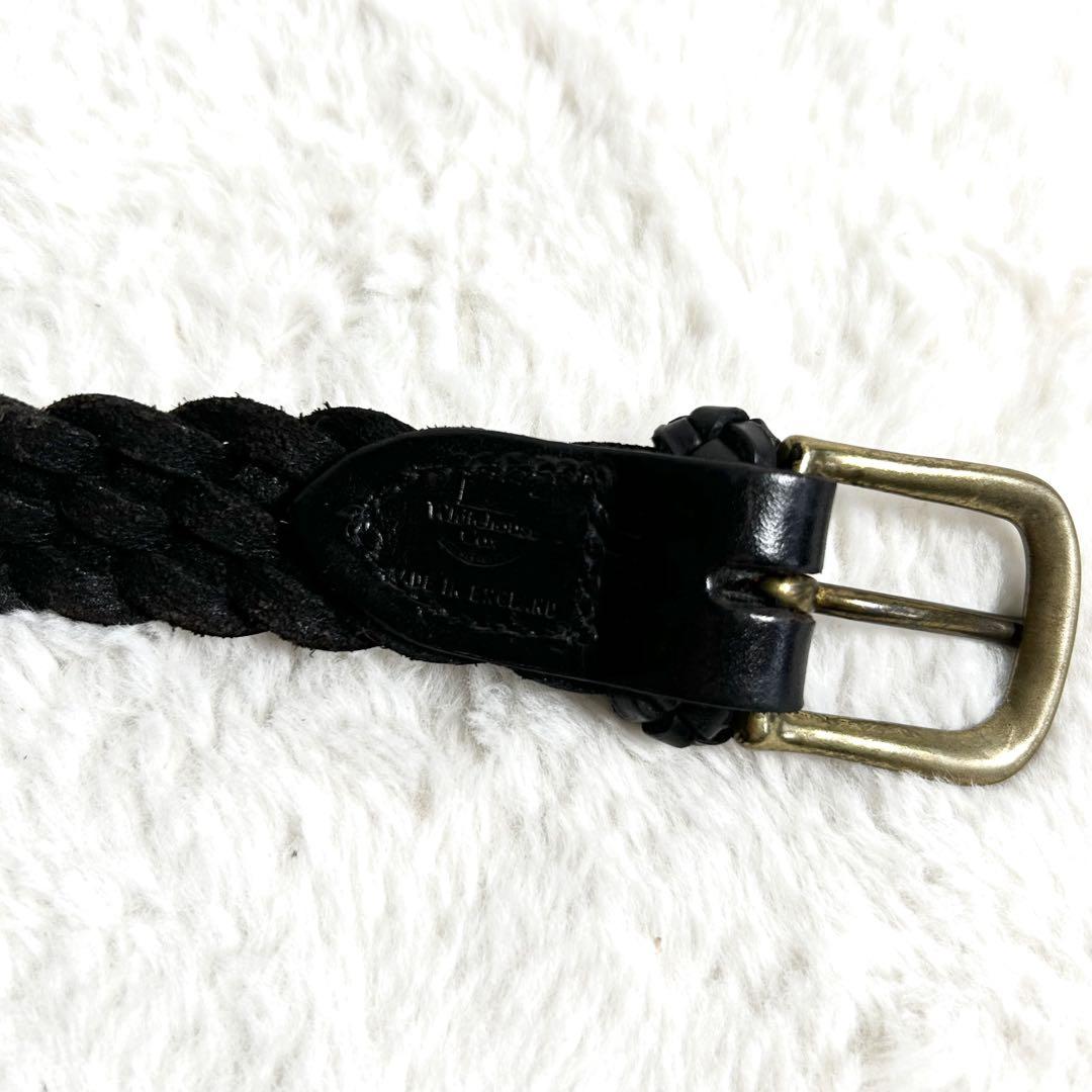 White house Cox メッシュ　編み込み　ベルト　黒
