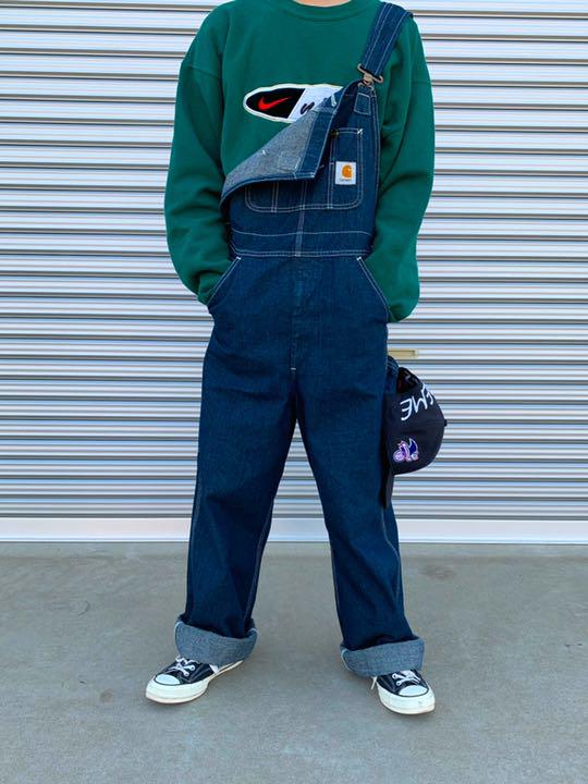 carhartt オーバーオール　デニム　30×34