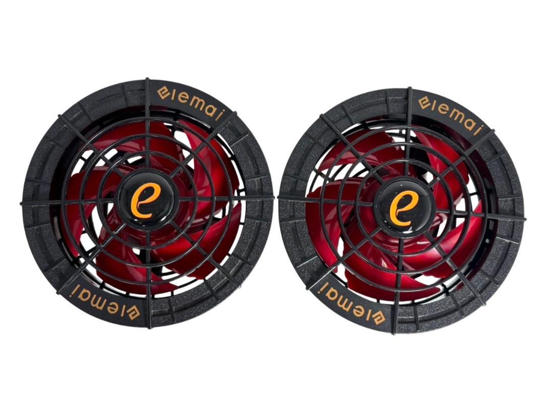 elemai 空調服用 バッテリー ファン セット 赤 11cm穴用 22v elemai 空調服用 バッテリー ファン セット 赤 11cm穴用 22v