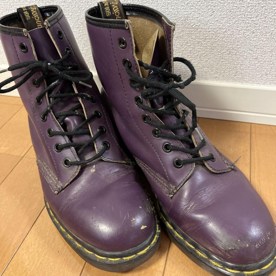 Dr. Martens パープルブーツ 8ホール - メルカリ