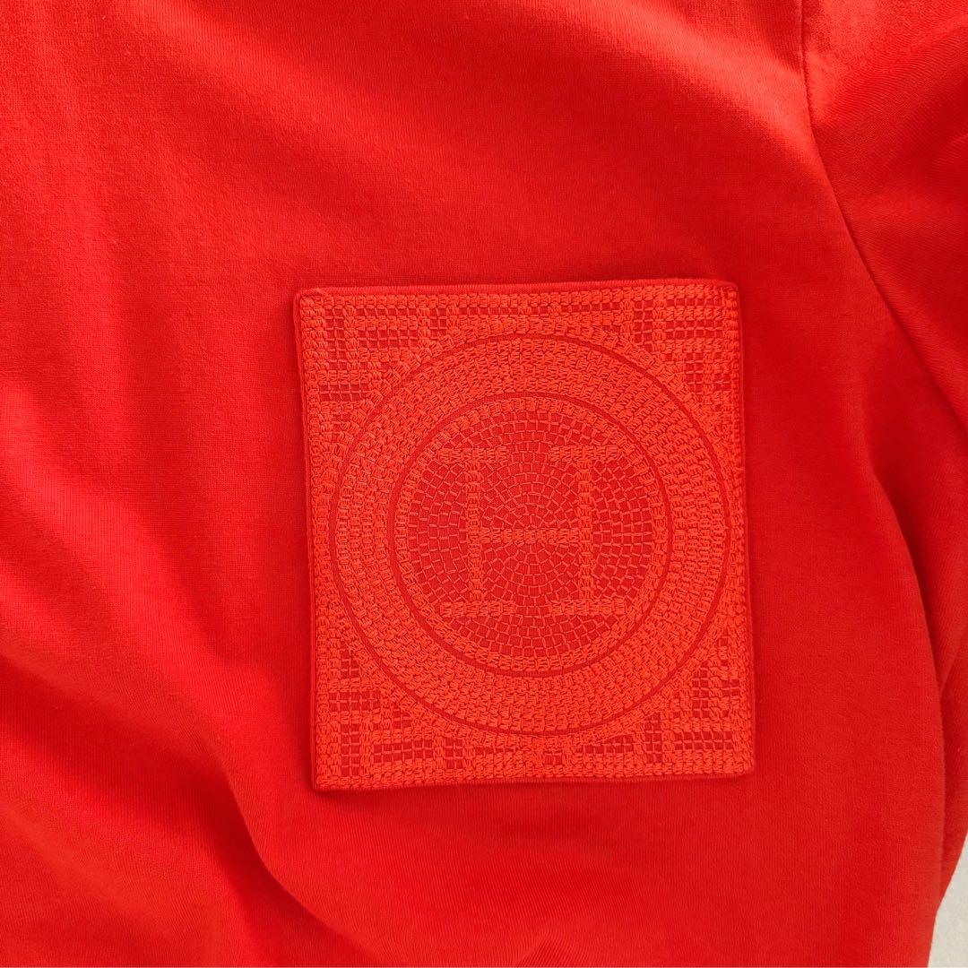 エルメス HERMES Tシャツ ポケット 定番 ルージュコルナリン 36 HERMES - エルメス HERMES Tシャツ ポケット 定番 ルージュ