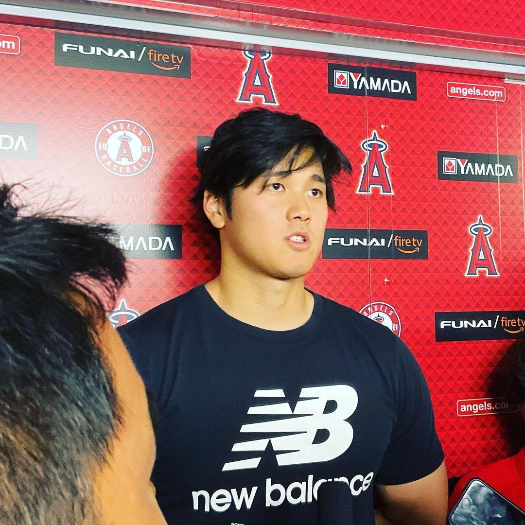 New Balance 大谷翔平着用 スタックドロゴ Tシャツ ブラック M