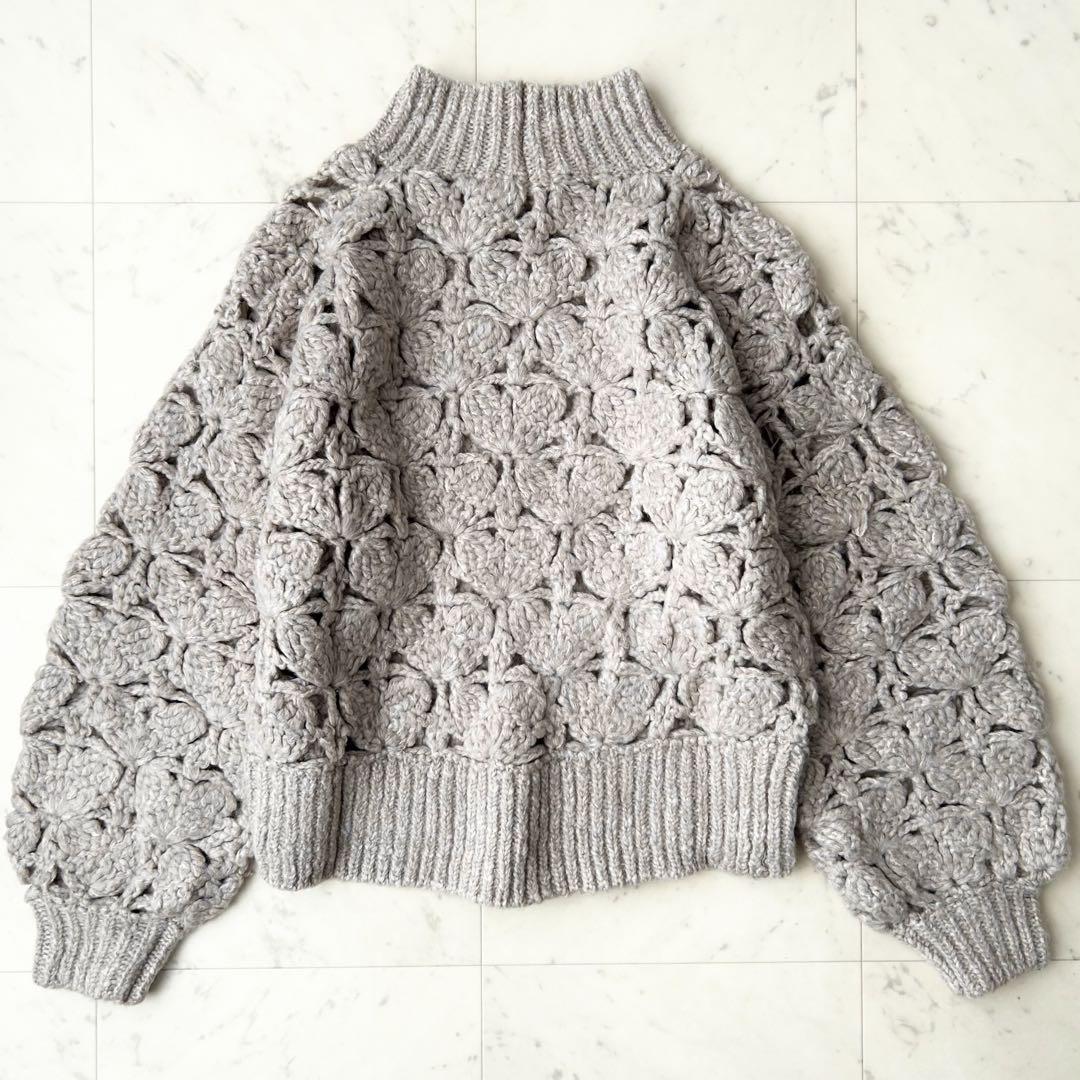 美品 スタイルミキサー ハンドメイドクロシェニット ハイネック 2023AW