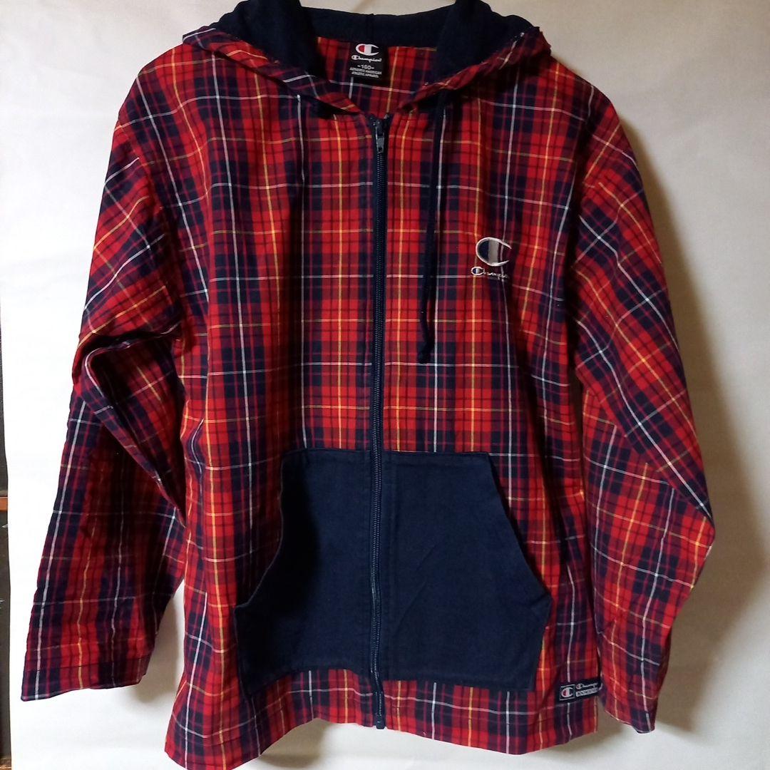 【限定価格セール！】 Champion フード付きチェック柄ジャケット 160 - メルカリ ジャケット・アウター