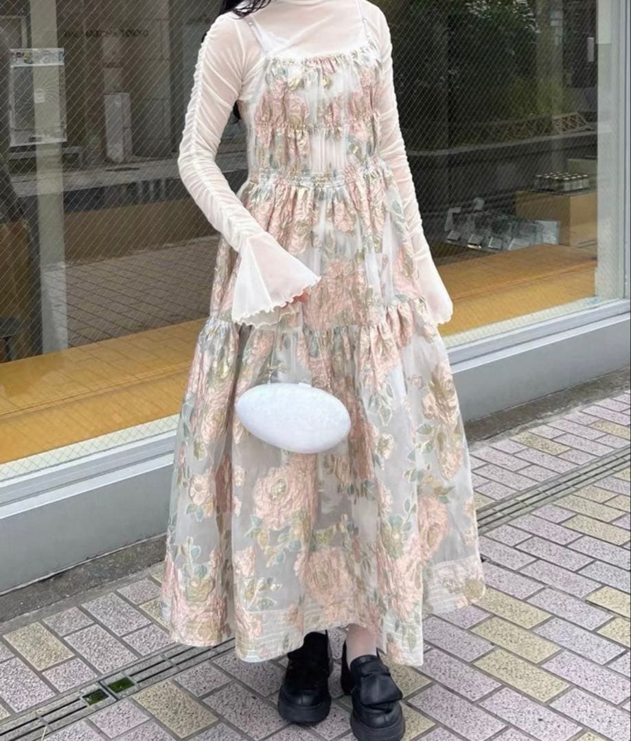 POPPY ｜ PINK GOLD JACQUARD CAMI DRESS DECORATOM_COM_BR