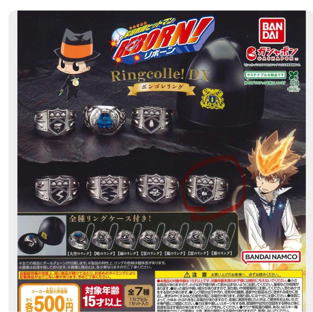 カプセルのまま　コンプリート　家庭教師ヒットマンREBORN ボンゴレリング 家庭教師ヒットマンREBORN ボンゴレリング ガチャガチャ 晴