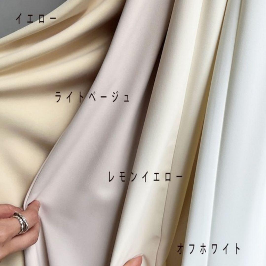 DouDou スラックス タックワイド パンツ ライトベージュ フリー