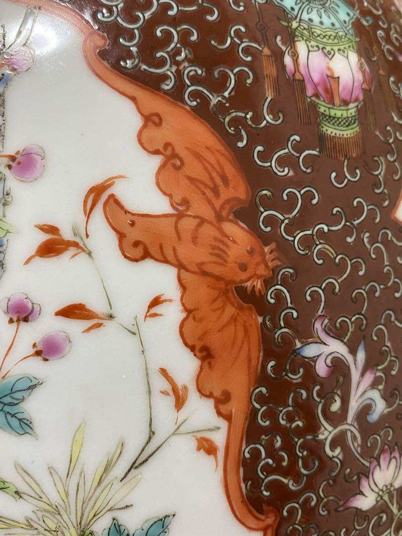 清朝　唐物　大清乾隆年製　彩色花鳥図花瓶　花器　骨董品　壺　古美術品