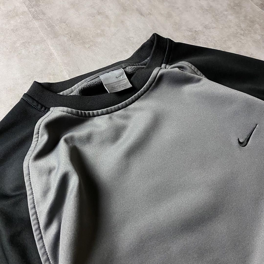 【入手困難】00s NIKE 刺繍ロゴ ラグランスウェット 2トーン ソリッド