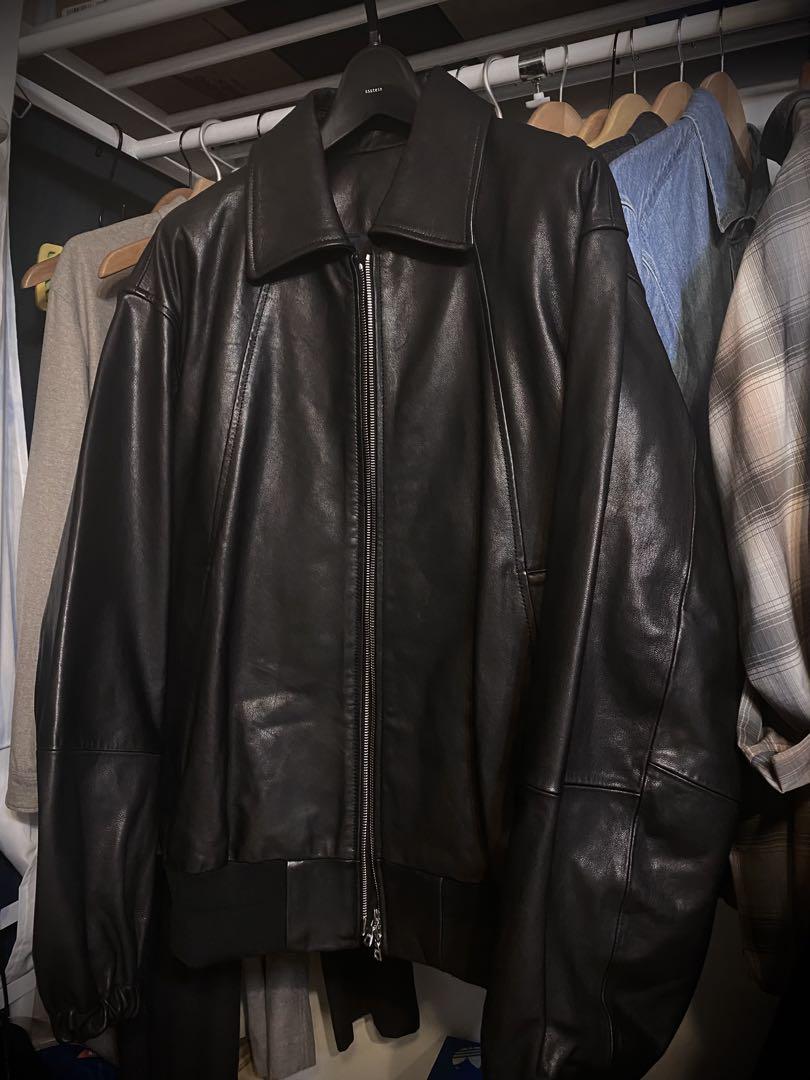 stein 24aw LEATHER ZIP SHORT JACKET 黒