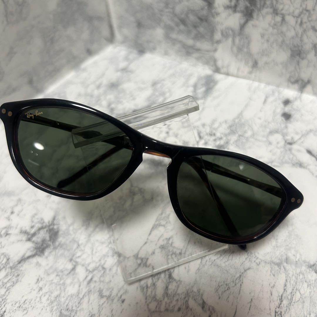 Ray-Ban オーバルサングラス ブラウンフレーム ブラックレンズ ケース付き rayb01-f0035-amz-lbr-01.jpg