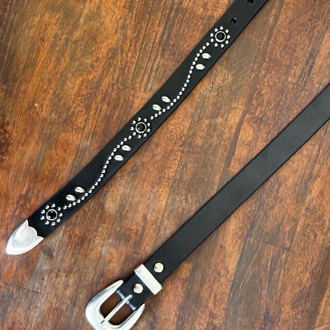スタッズウエスタンベルトフラワー23mm