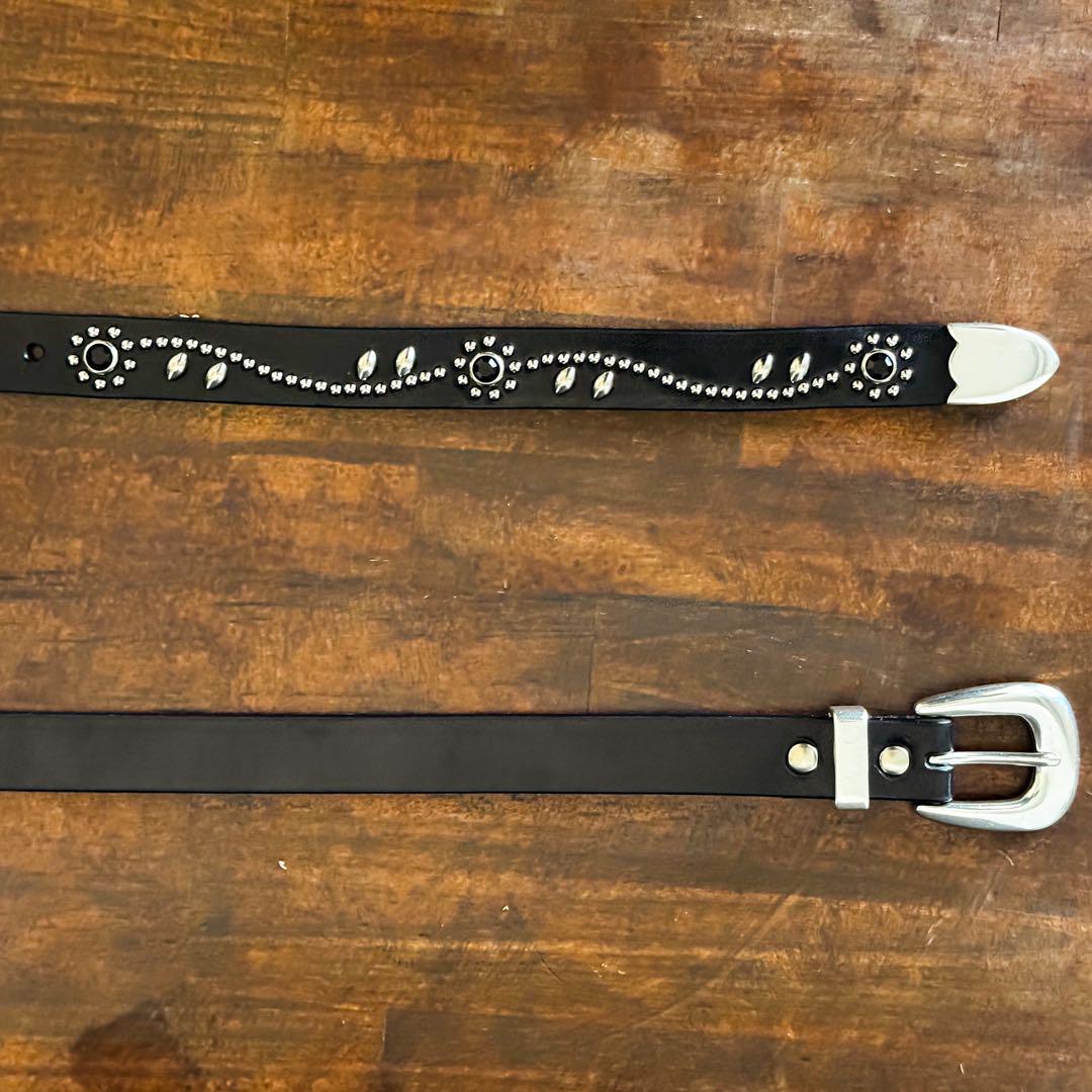スタッズウエスタンベルトフラワー23mm