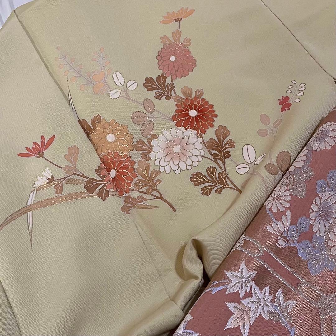 訪問着+帯の2点セット サンドベージュ イエローベージュ 訪問着+帯の2点セット サンドベージュ イエローベージュ