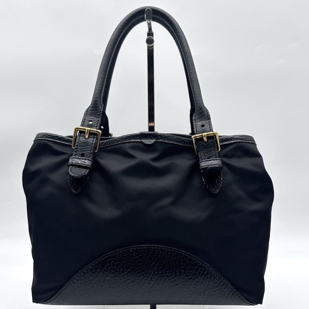✨希少・美品✨フェリージ ハンドバッグ ミニ 15-18 ナイロン レザー 黒