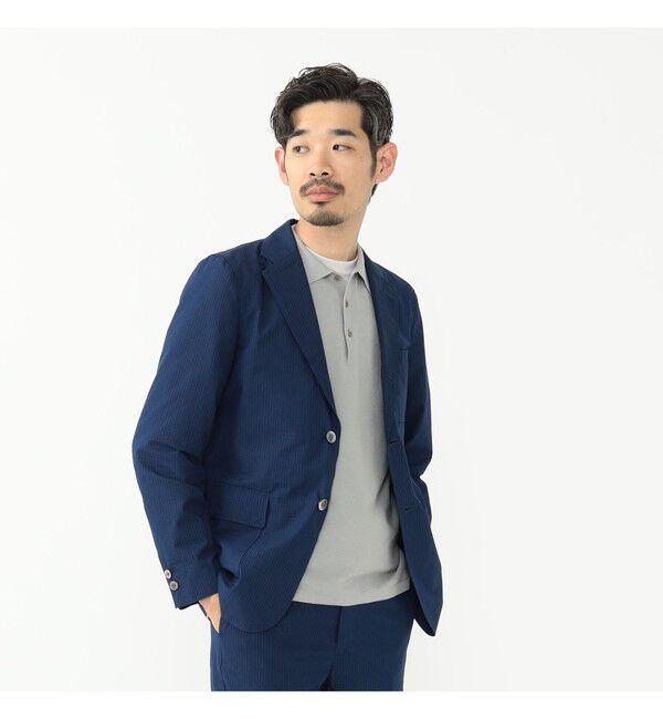 BEAMS+　シアサッカー　3B　ジャケット　ブレザー　ビジカジ