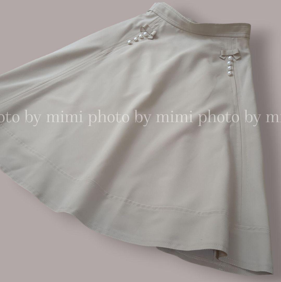 M'S GRACY*カタログ掲載*パール付きフレアースカート M'S GRACY*カタログ掲載*パール付きフレアースカート