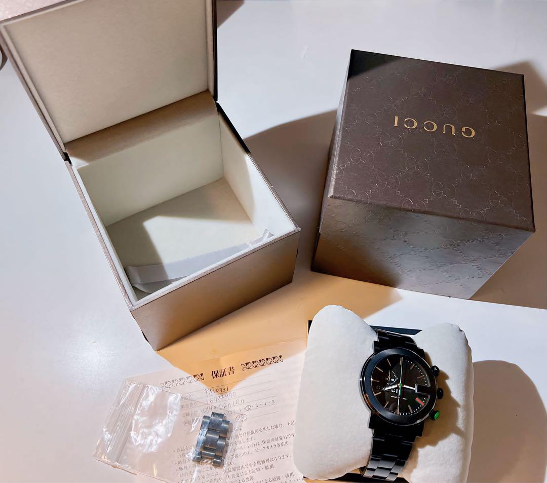 グッチ 時計 腕時計 GUCCI Gラウンドク  ロノグラフ ほぼ新品