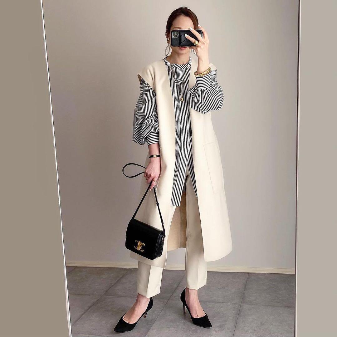 ✨新品未使用✨ZARA ザラ　ロングジレ　Lサイズ　アウター