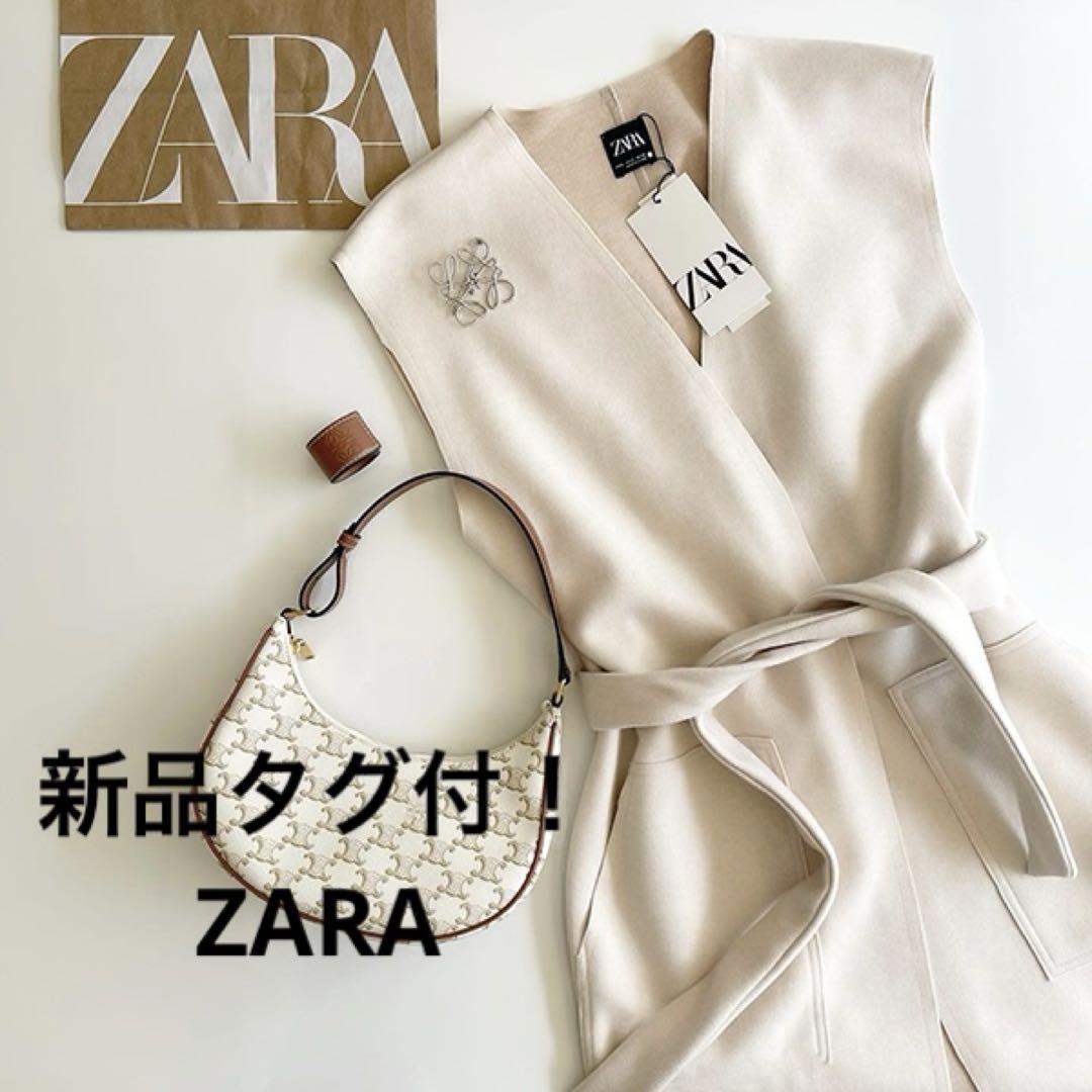 ✨新品未使用✨ZARA ザラ　ロングジレ　Lサイズ　アウター