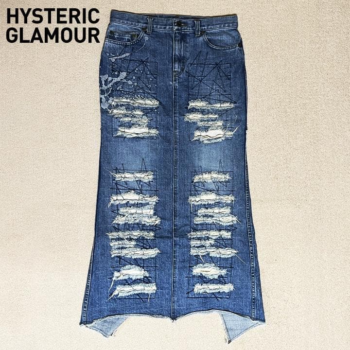 Hysteric Glamour ダメージ デニム ロングスカートS・Hysteric Glamour