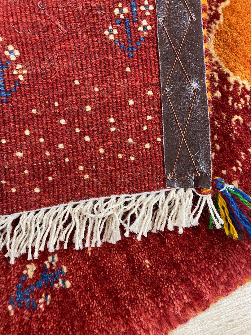 ギャッベ ペルシャ絨毯 90X53cm ギャベ 玄関マット 手織り ラグ 絨毯