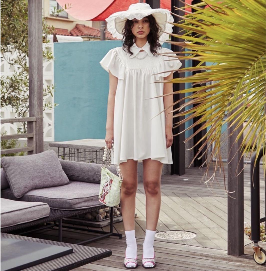 美品 PAMEO POSE Wings Mini Dress ワンピース 白