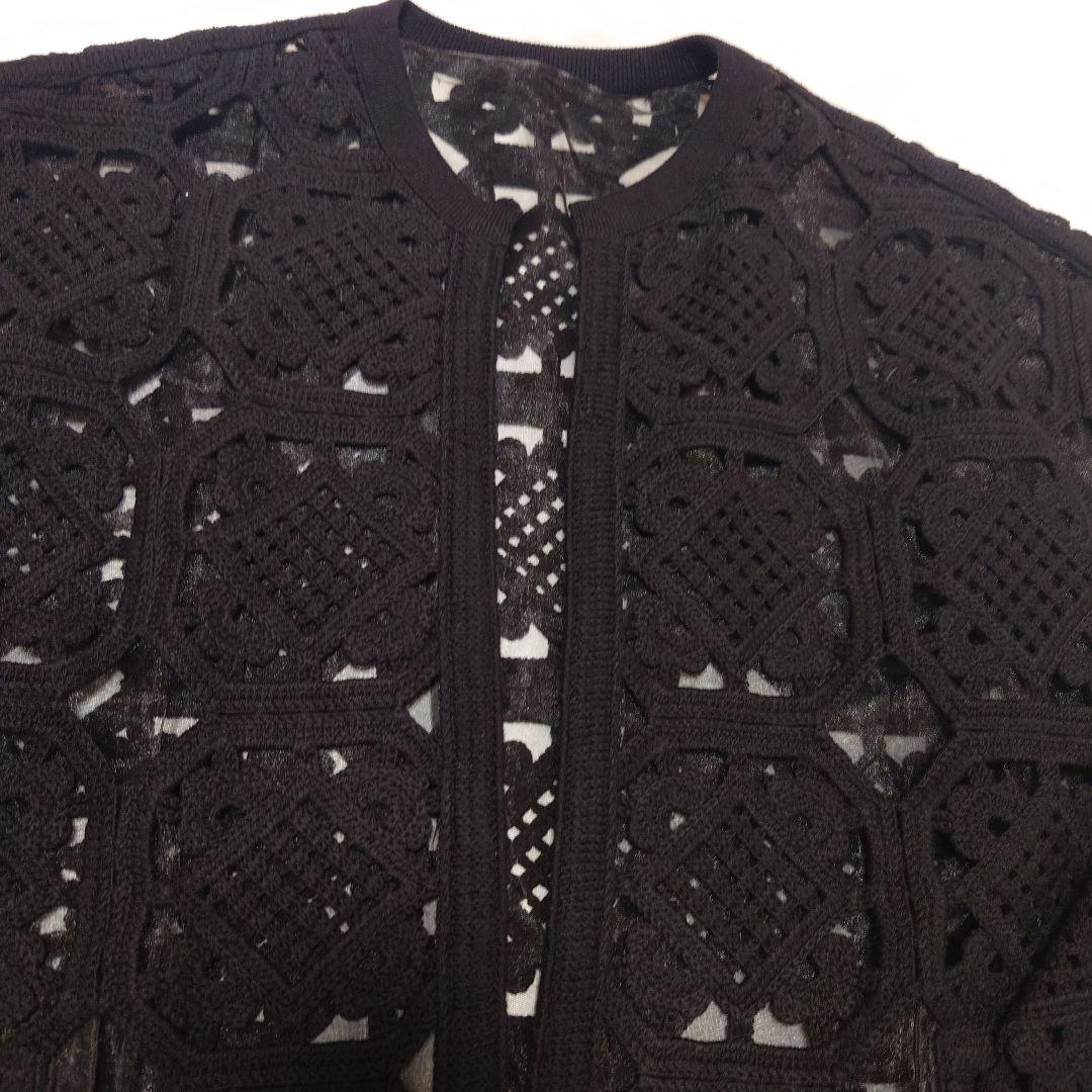 【Ballsey】スクエアモチーフエンブロイダリー ノーカラージャケット